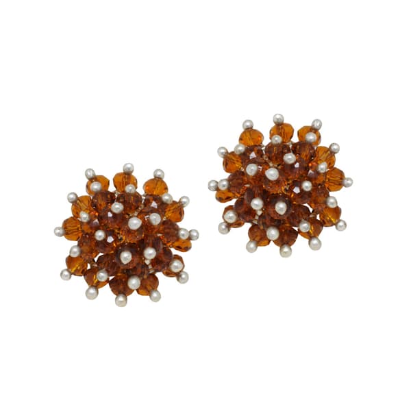 Champion Quartz Zircon Beads Earrings (Tops) CE-1041