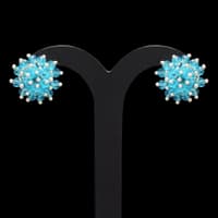 Swiss Blue Topaz Zircon Beads Earrings CE-1043 photo 4