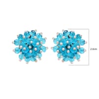 Swiss Blue Topaz Zircon Beads Earrings CE-1043 photo 6