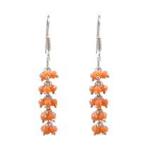 Peach Aventurine Color Zircon Beads Earrings CE-1047 photo 1