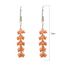 Peach Aventurine Color Zircon Beads Earrings CE-1047 photo 3