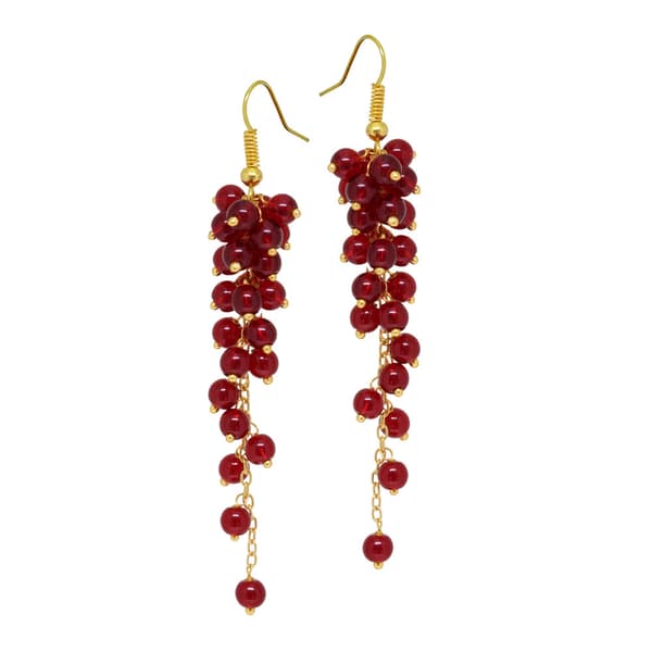 Ruby Red Zircon Beads Earrings CE-1048