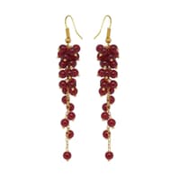 Ruby Red Zircon Beads Earrings CE-1048 photo 2