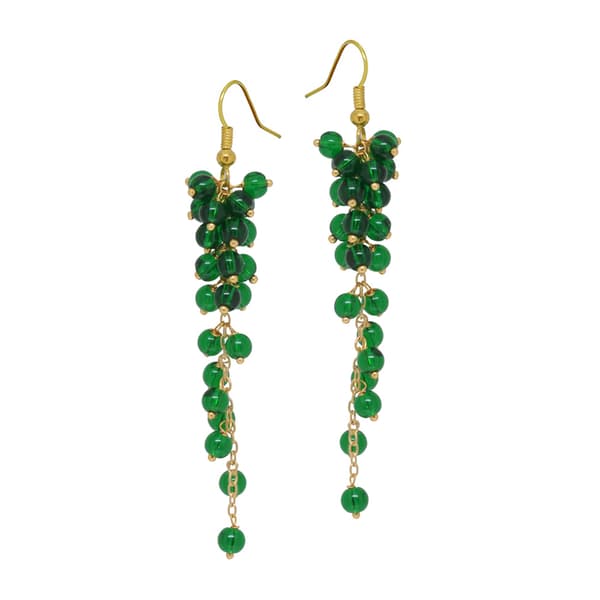 Emerald Green Zircon Beads Earrings CE-1049
