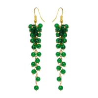 Emerald Green Zircon Beads Earrings CE-1049 photo 2