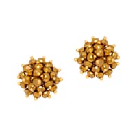 Golden Pyrite Zircon Beads Earrings (Tops) CE-1050 photo 1