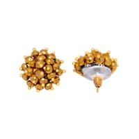 Golden Pyrite Zircon Beads Earrings (Tops) CE-1050 photo 2