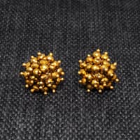 Golden Pyrite Zircon Beads Earrings (Tops) CE-1050 photo 4