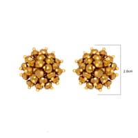 Golden Pyrite Zircon Beads Earrings (Tops) CE-1050 photo 5