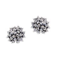 Silver Pyrite Zircon Beads Earrings (Tops) CE-1051 photo 1