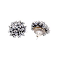 Silver Pyrite Zircon Beads Earrings (Tops) CE-1051 photo 2