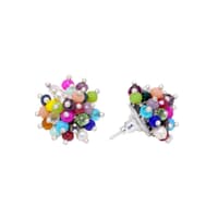 Multi Color Stone Zircon Beads Earrings (Multicolor) CE-1052 photo 4