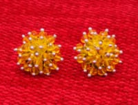 Yellow Sapphire Zircon Beads Earrings CE-1053 photo 3