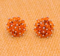 Mandarin Garnet Zircon Beads Earrings CE-1054 photo 3