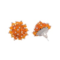 Mandarin Garnet Zircon Beads Earrings CE-1054 photo 4