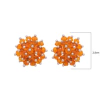 Mandarin Garnet Zircon Beads Earrings CE-1054 photo 5