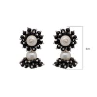 Pearl & Black Spinel Zircon Beads Earrings CE-1056 photo 5