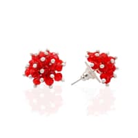 Red Color Ruby Zircon Beads Earrings CE-1058 photo 3