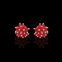 Red Color Ruby Zircon Beads Earrings CE-1058 photo 6