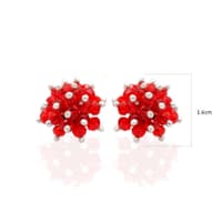 Red Color Ruby Zircon Beads Earrings CE-1058 photo 7