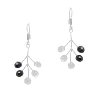 Black Spinel & Rock-Crystal Zircon Beads Earrings CE-1063 photo 1