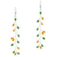 T-Savorite & Mandarin Garnet Zircon Beads Earrings CE-1064 photo 1