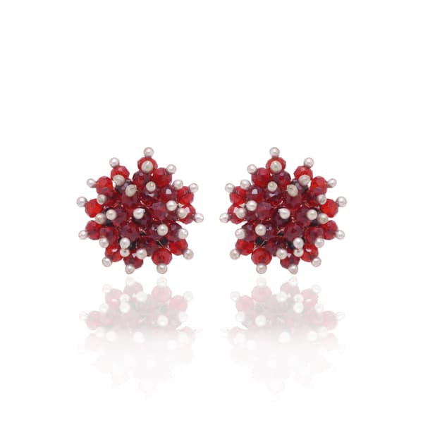 Ruby Zircon Beads Earrings CE-1068
