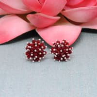 Ruby Zircon Beads Earrings CE-1068 photo 2