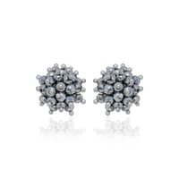 Silver Pyrite Zircon Beads Earrings (Tops) CE-1069 photo 1