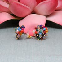 Multi Color Stone Zircon Beads Earrings (Studs) CE-1070 photo 2