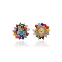 Multi Color Stone Zircon Beads Earrings (Studs) CE-1070 photo 4