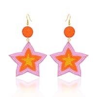 Rose Quartz, Carnelian & Yellow Jasper Zircon Beads Earrings  CE-1072 photo 1