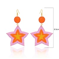 Rose Quartz, Carnelian & Yellow Jasper Zircon Beads Earrings  CE-1072 photo 4