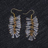 Rock-Crystal Faceted Drop Zircon Beads Earrings CE-1073 photo 2