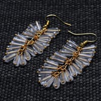 Rock-Crystal Faceted Drop Zircon Beads Earrings CE-1073 photo 3