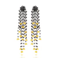 Black Spinel & Yellow Sapphire Zircon Beads Earrings CE-1074 photo 1