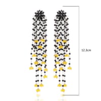 Black Spinel & Yellow Sapphire Zircon Beads Earrings CE-1074 photo 3