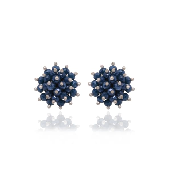 Blue Sapphire Zircon Beads Earrings (Tops) CE-1076
