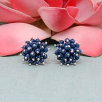 Blue Sapphire Zircon Beads Earrings (Tops) CE-1076 photo 4