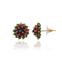 Emerald Ruby Sapphire Zircon Beads Earrings CE-1077 photo 2