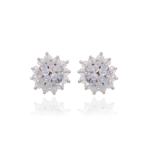 White Rainbow Zircon Beads Earrings (Tops) CE-1079