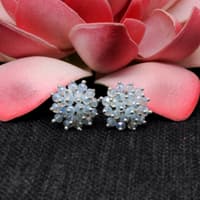 White Rainbow Zircon Beads Earrings (Tops) CE-1079 photo 4