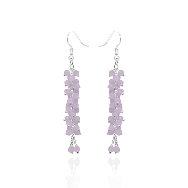Rose Quartz Color Zircon Bead Earrings CE-1081