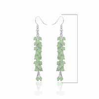 Green Chalcedony Color Zircon Bead Earrings CE-1082 photo 2