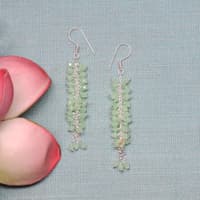 Green Chalcedony Color Zircon Bead Earrings CE-1082 photo 3