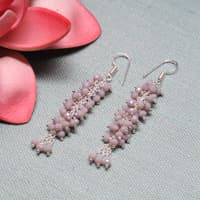 Grey Chalcedony Color Zircon Bead Earrings CE-1083 photo 2