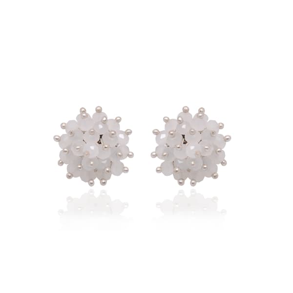 Milk White Zircon Beaded Earrings (Tops) CE-1087