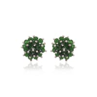 Emerald Green Color Beaded Stud Style Earrings CE-1089 photo 1