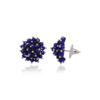 Lapis Blue Color Beaded Stud Style Earrings CE-1090 photo 2