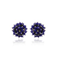 Lapis Blue Color Beaded Stud Style Earrings CE-1090 photo 3